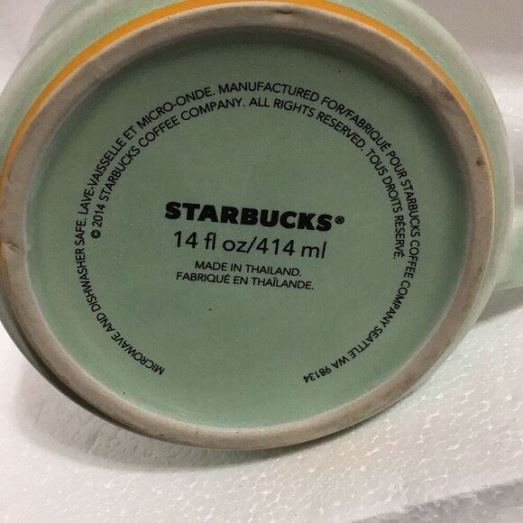 2014 non-branded sea foam 14 ounce Starbucks coffee mug - Picture 3 of 3